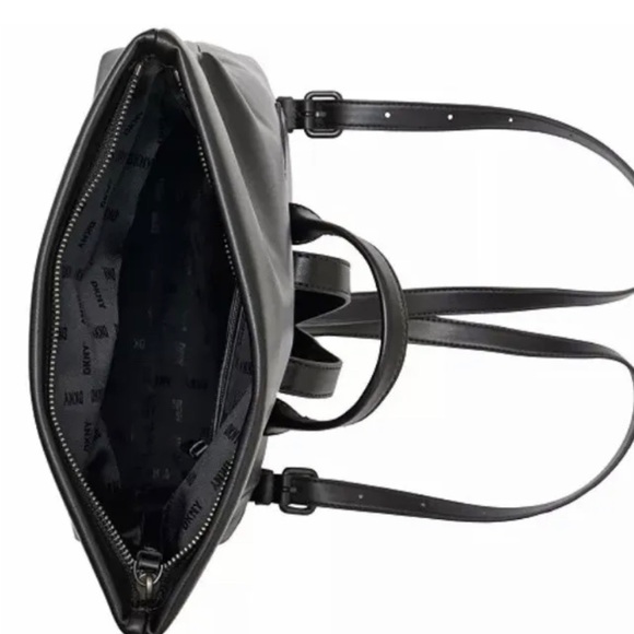 DKNY TIILLY, All Black Logo Medium Backpack/Handbag. - Picture 7 of 8